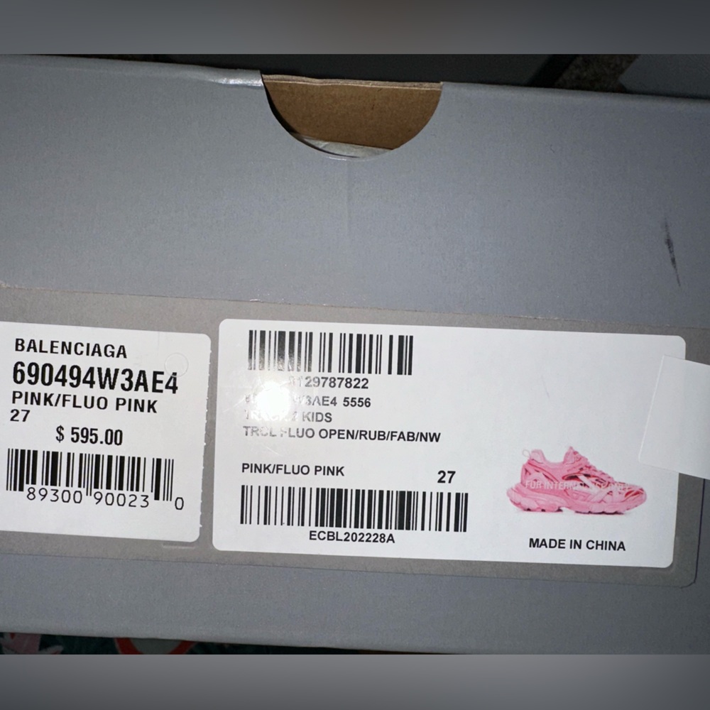 Balenciaga Kids Pink/Fluo Pink Sneakers